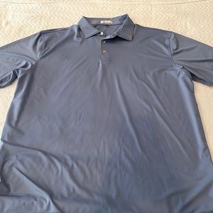 Peter Millar golf/polo shirt, size XXL in gray-blue